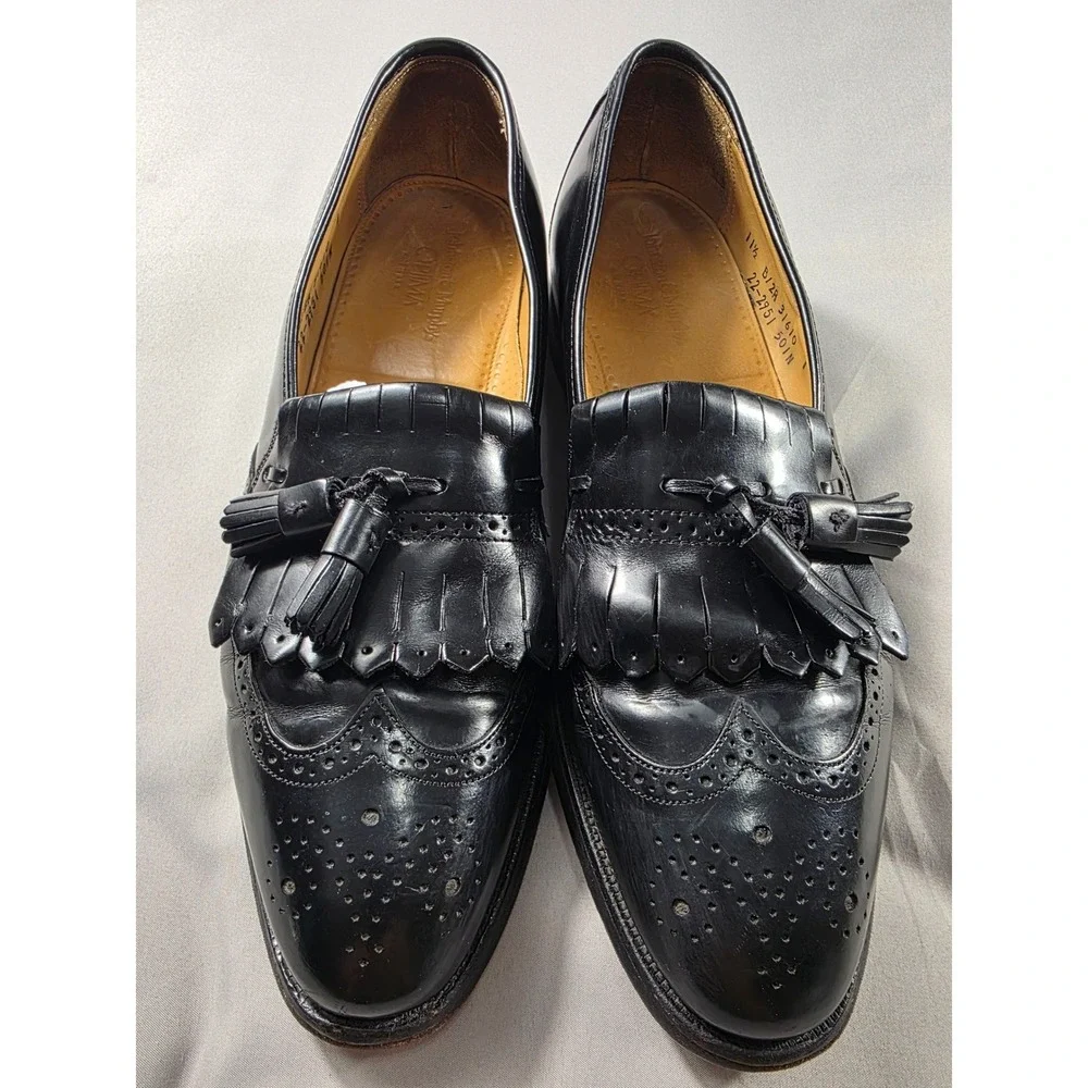 Johnston & Murphy Optima Loafers Wingtip Kiltie Tassel Men 11.5 B/2A Made USA